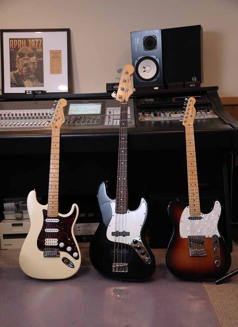 3 Fender guitars